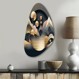 Dreamy Golden Mountain II - Asymmetric Metal Wall Art