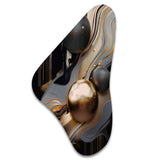 Gold And Black Marble Mirage I - Asymmetric Metal Wall Art