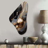 Gold And Black Marble Mirage I - Asymmetric Metal Wall Art