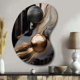 Gold And Black Marble Mirage I - Asymmetric Metal Wall Art