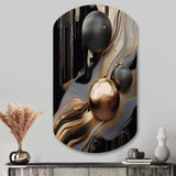 Gold And Black Marble Mirage I - Asymmetric Metal Wall Art