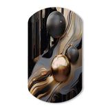 Gold And Black Marble Mirage I - Asymmetric Metal Wall Art