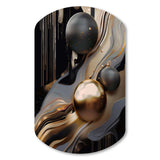 Gold And Black Marble Mirage I - Asymmetric Metal Wall Art