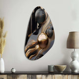 Gold And Black Marble Mirage I - Asymmetric Metal Wall Art