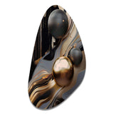 Gold And Black Marble Mirage I - Asymmetric Metal Wall Art