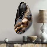 Gold And Black Marble Mirage I - Asymmetric Metal Wall Art