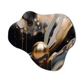 Gold And Black Marbled Euphoria II - Asymmetric Metal Wall Art