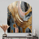 Gold And Black Marble Expression VI - Asymmetric Metal Wall Art