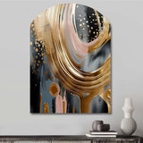 Gold And Black Marble Expression VI - Asymmetric Metal Wall Art