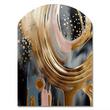 Gold And Black Marble Expression VI - Asymmetric Metal Wall Art