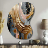 Gold And Black Marble Expression VI - Asymmetric Metal Wall Art