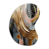 Gold And Black Marble Expression VI - Asymmetric Metal Wall Art