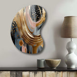 Gold And Black Marble Expression VI - Asymmetric Metal Wall Art