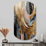 Gold And Black Marble Expression VI - Asymmetric Metal Wall Art