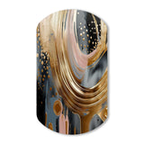 Gold And Black Marble Expression VI - Asymmetric Metal Wall Art