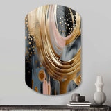 Gold And Black Marble Expression VI - Asymmetric Metal Wall Art