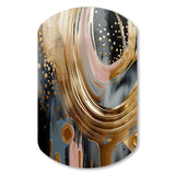 Gold And Black Marble Expression VI - Asymmetric Metal Wall Art