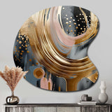 Gold And Black Marble Expression VI - Asymmetric Metal Wall Art