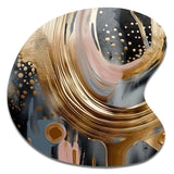 Gold And Black Marble Expression VI - Asymmetric Metal Wall Art