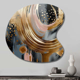 Gold And Black Marble Expression VI - Asymmetric Metal Wall Art