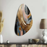 Gold And Black Marble Expression VI - Asymmetric Metal Wall Art