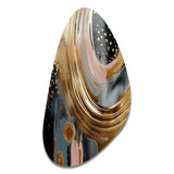 Gold And Black Marble Expression VI - Asymmetric Metal Wall Art