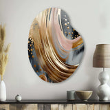 Gold And Black Marble Expression VI - Asymmetric Metal Wall Art