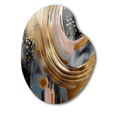 Gold And Black Marble Expression VI - Asymmetric Metal Wall Art