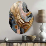 Gold And Black Marble Expression VI - Asymmetric Metal Wall Art