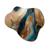 Gold And Green Marbled Euphoria II - Asymmetric Metal Wall Art