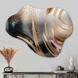 Gold And Pink Vibrant Swirls III - Asymmetric Metal Wall Art