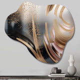 Gold And Pink Vibrant Swirls III - Asymmetric Metal Wall Art