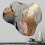 Gold And Pink Vibrant Swirls IV - Asymmetric Metal Wall Art