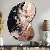 Ocean Waves Fluidity In Marble V - Asymmetric Metal Wall Art