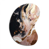 Ocean Waves Fluidity In Marble V - Asymmetric Metal Wall Art