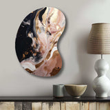 Ocean Waves Fluidity In Marble V - Asymmetric Metal Wall Art