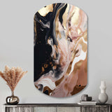 Ocean Waves Fluidity In Marble V - Asymmetric Metal Wall Art