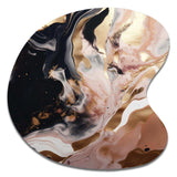 Ocean Waves Fluidity In Marble V - Asymmetric Metal Wall Art