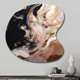 Ocean Waves Fluidity In Marble V - Asymmetric Metal Wall Art