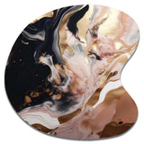 Ocean Waves Fluidity In Marble V - Asymmetric Metal Wall Art