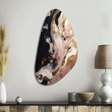 Ocean Waves Fluidity In Marble V - Asymmetric Metal Wall Art