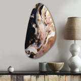 Ocean Waves Fluidity In Marble V - Asymmetric Metal Wall Art