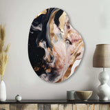 Ocean Waves Fluidity In Marble V - Asymmetric Metal Wall Art