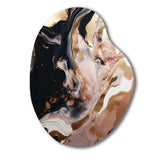 Ocean Waves Fluidity In Marble V - Asymmetric Metal Wall Art