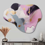 Pink And Gold Inner Worlds Of Marble III - Asymmetric Metal Wall Art