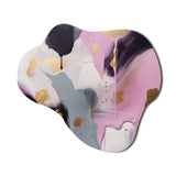 Pink And Gold Inner Worlds Of Marble III - Asymmetric Metal Wall Art