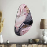 Solid Marble Paint Artwork V - Asymmetric Metal Wall Art