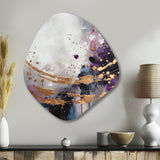 Bold Circles And Marble Fusion IV - Asymmetric Metal Wall Art