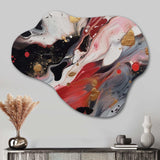 Red And Black Marble Whispers III - Asymmetric Metal Wall Art