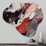 Red And Black Marble Whispers III - Asymmetric Metal Wall Art